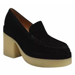 Marc Fisher Lina Platform Loafer 8.5 Suede Penny Light Black Slip On Shoes